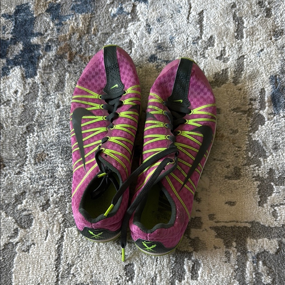 Nike Pink and Green Athletic Shoes